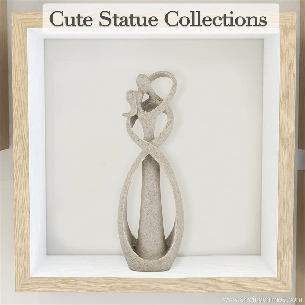 Resin Statues of Kissing Lovers for Home Decoration