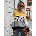 Women`s Long Sleeve Leopard Print Sweater
