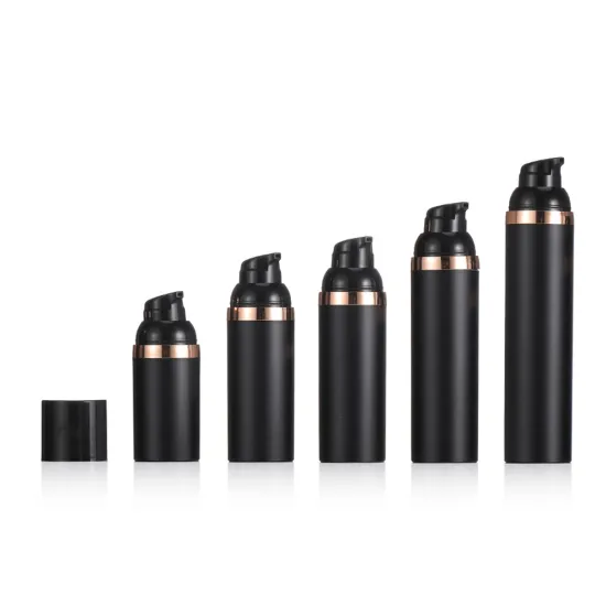 Airless Pump Bottle Black Plastic 30ml-100ml