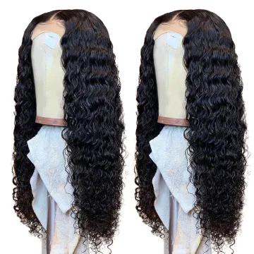 Cheap Wet And Wavy Transparent Lace Frontal Wig For Women  Brazilian Virgin Human Hair Water Wave Hd Full Lace Front Wig Vendor