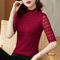 Women's Lace Shirt Half Sleeve Top