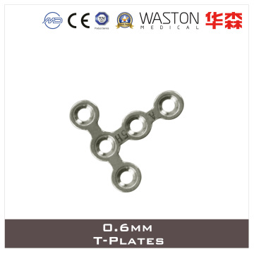 0.6mm Titanium T- Cranio - Maxillo - Facial Plate