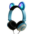 Headphone Panda Beruang Kabel Lampu LED untuk Anak-Anak
