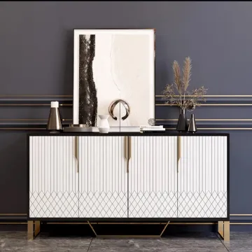 Luxury Gold Marble Modern Sideboard Cabinet for Kitchen