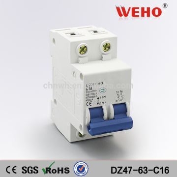 2P 16A C type 240V/415V C45 MINI CIRCUIT BREAKER/MCB 2P/electrical mcb