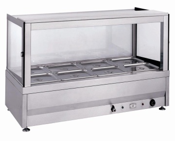 12 Pan Hot Food Display Straight Glass