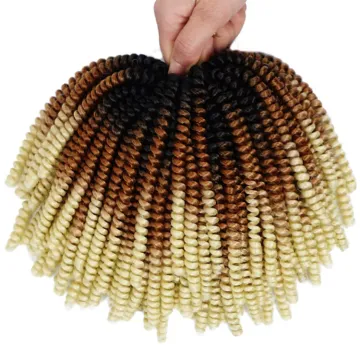 Wholesale 8inch Ombre Color Spring Twists Curly Crochet Braid Hair Spring Twist Hair