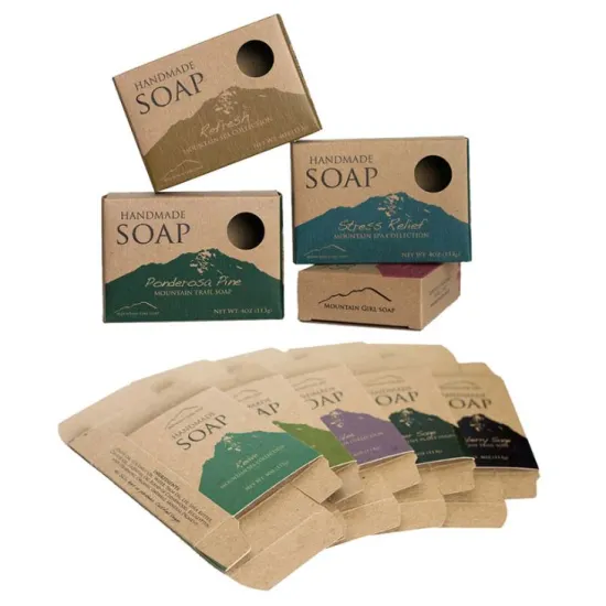 Handmade square paper soap packaging box