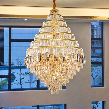 Luxury Hotel Lobby Large Crystal Pendant Light
