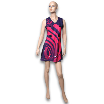 latest design custom sublimated team cheap netball dress