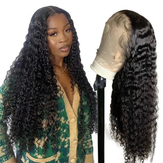 China Natural Color Long Swiss Lace Straight Hair Wig For Black Women 100% Raw Brazilian Human Hair Lace Front Wig