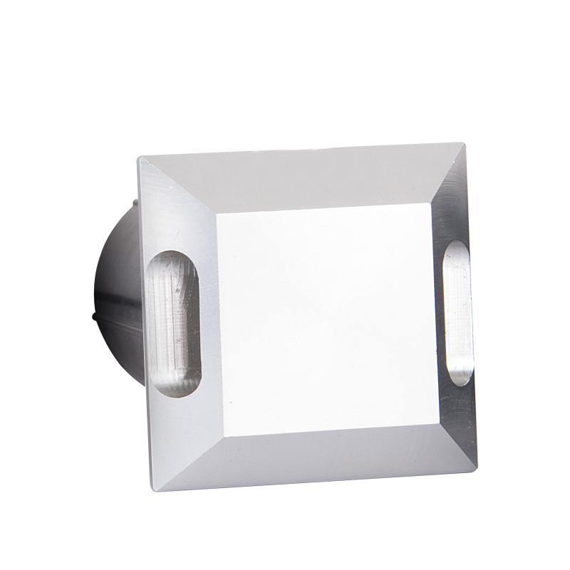 Luz embutida LED quadrada 2W para exterior