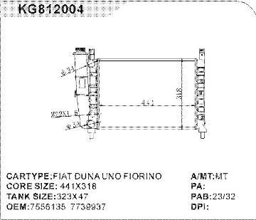car radiator car for FIAT DUNA UNO FIORINOOEM:7556135  7739937 7556133
