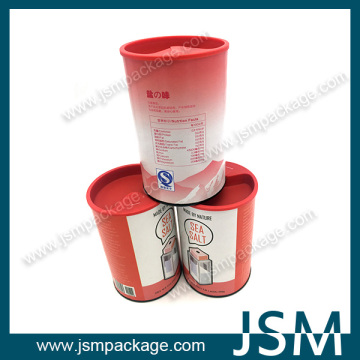 Paper composite can with plastic lid for salt