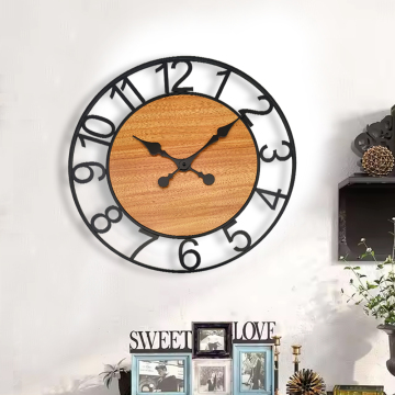 Modern Simple Black Iron Wall Clock for Living Room Décor