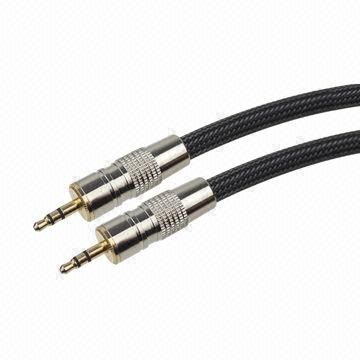 Audio Cables, Full Metal 3.5mm Stereo Plug to 3.5mm Stereo Plug, 24K Gold-plated, Double Shield