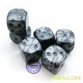 Bescon Raw Unpainted Marble 16MM Game Dice with Blank 6th Side, 3 Assorted Color Set of 18pcs, Blank Marble Die