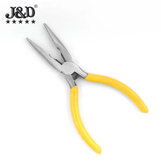 Light Yellow Handle Electronic Needle-Nosed Pliers for Electricians