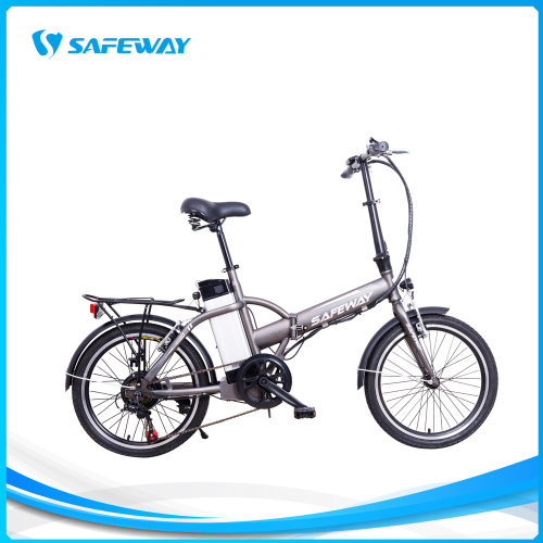 Bicicleta elétrica dobrável de quadro de aço de viga direita