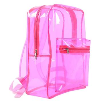 Transparent Large PVC Backpack: Stylish Girl's School Bag with Zipper for Women, Ideal for Outdoor & Beach Use
