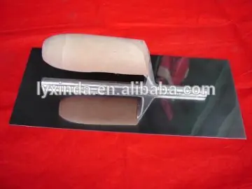 wooden handle carbon steel cement plastering trowel