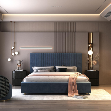 Modern Italian Nordic Style Solid Wood Bed Frame - 1.8m Beige Double King Size for Master Bedroom and Weddings