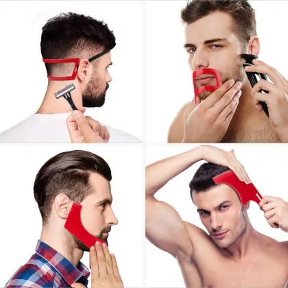 Beard Shaving Template: Guide for Shaping and Stenciling Beard, Mustache, and Neckline