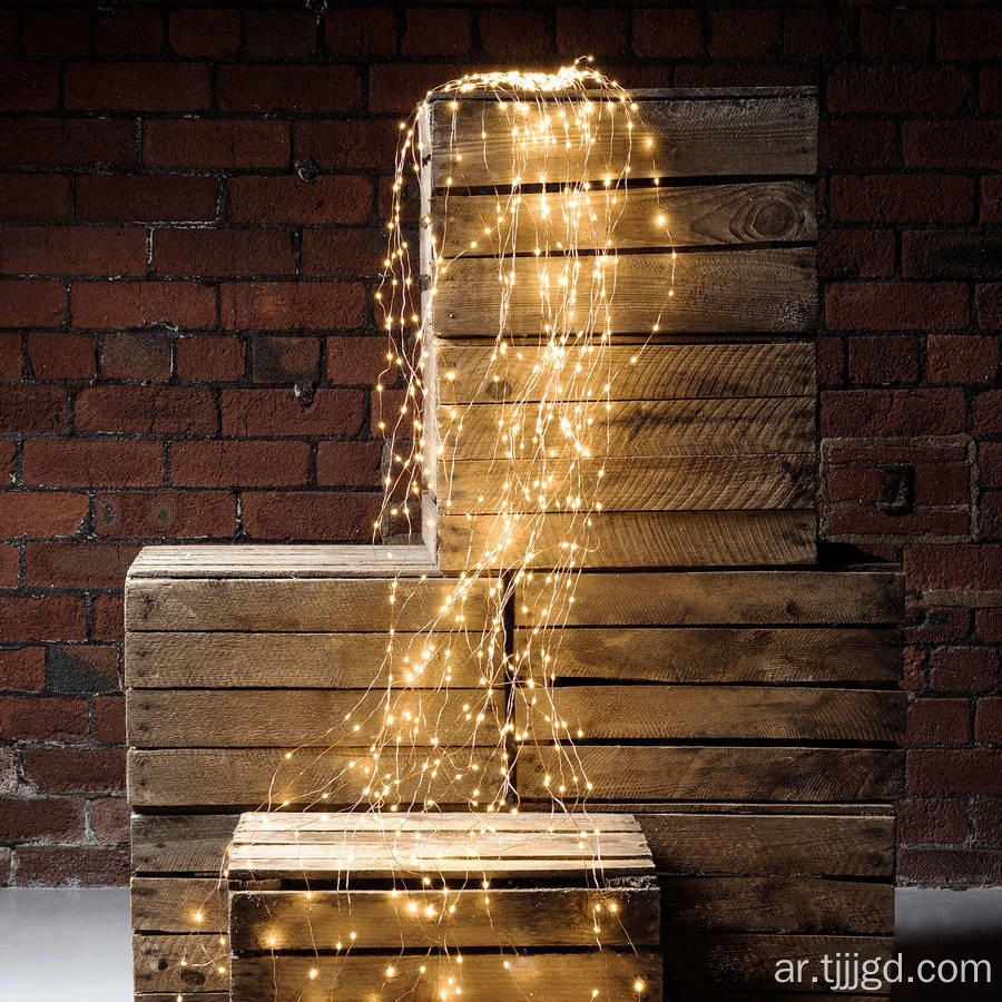 أضواء سلسلة الأسلاك النحاسية