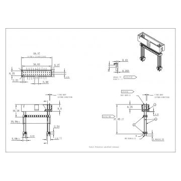 2.54mm dual row box header Through Hold 180° type H=9.0 Add Housing