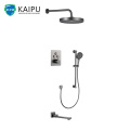 Wall-mounted Chrome Brass Concealed Rain Shower Faucet