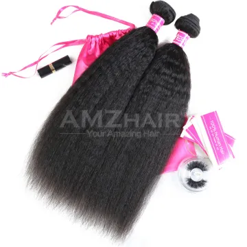 Afro Kinky Yaki Straight Human Hair Custom Packaging Mink Brazilian Virgin Cuticle Aligned Hair Double Weft Extension Bundles