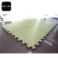 Tapis de puzzle en mousse EVA d'impression de transfert de fleurs jaunes