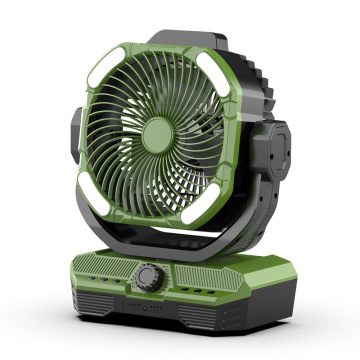 Portable Fan with LED Lantern and 30000mAh Battery - Auto Oscillating Camping Fan