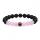 Natural Stone 8MM Black Lava Stone With Gemstone Round Beads and Mood Beads Stretch Bracelet 7.5" Long