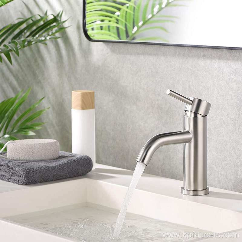 Widespread Basin Brushed Stainless Steel Faucet