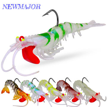 Best Selling Luminous Eyes Soft Shrimp Fishing Lures - NEWMAJOR 6g 13g 19g for Saltwater