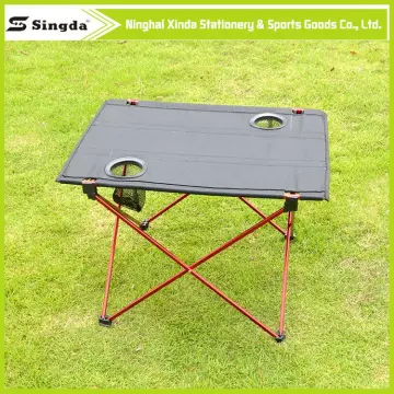 Aluminium folding table with cup holder