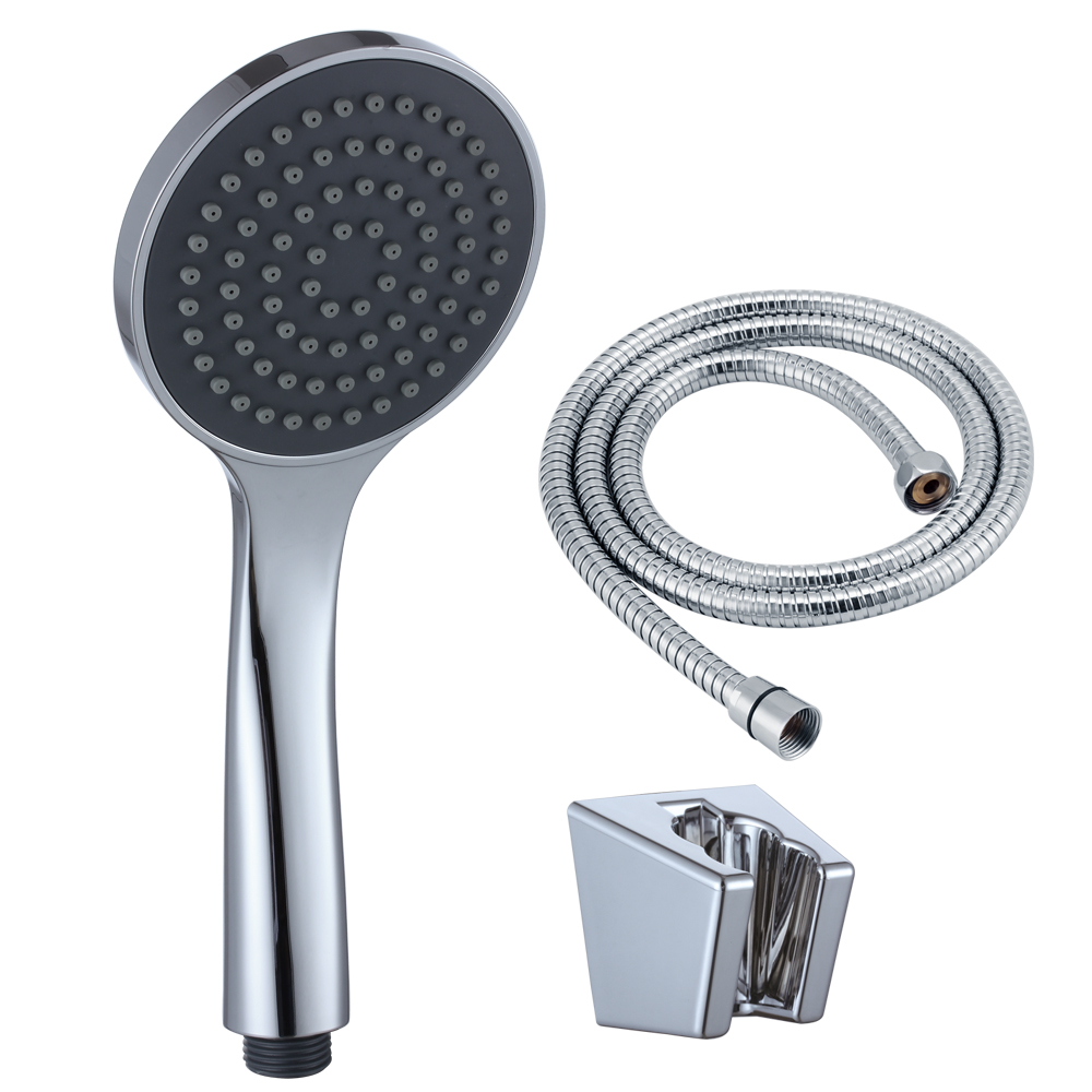 Chromed Abs Plastic Hand Held Shower Head With Shower Holder And Flexible Hose