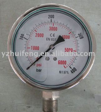 All stainless steel pressure gauge