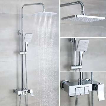 2020 New model Chromed/ black Square bathtub faucet shower mixer set