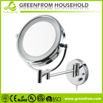 double sided wall lighted bathroom mirror