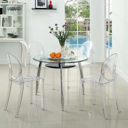 Modway Casper Modern Acrylic Stacking Dining Armchairs - Clear