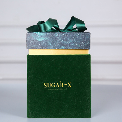 Green Velvet Luxury Candle Box Paper Lid