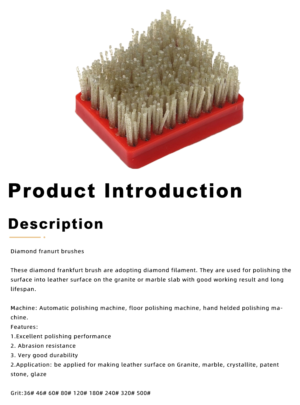 Red-Base Frankfurt Diamond Abrasive Scrub Brush x