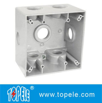 2-5 / 8” Deep Powder Coated 3 Holes Two Gang Weatherproof  Electrical Boxes With Ul Approval