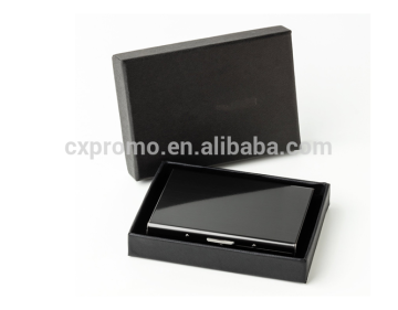 Black top quality blocking RFID stainless steel credit card case and business name card holder with customized logo