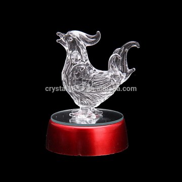 Wholesale Alibaba Chinese Zodiac Handicrafts Crystal Rooster Craft Gift figurine furniture