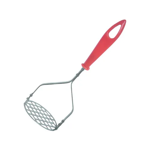 Stainless steel head red pp handle Potato masher with holk