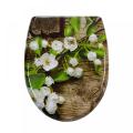 Duroplast Soft Close Toilet Seat in white-flower pattern