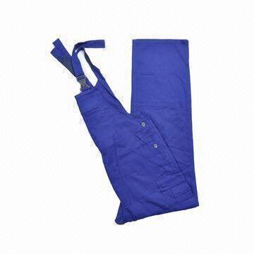 Work Clothes Bib Pant, Made of 65% Polyester and 35% Cotton, Different Colors are Available